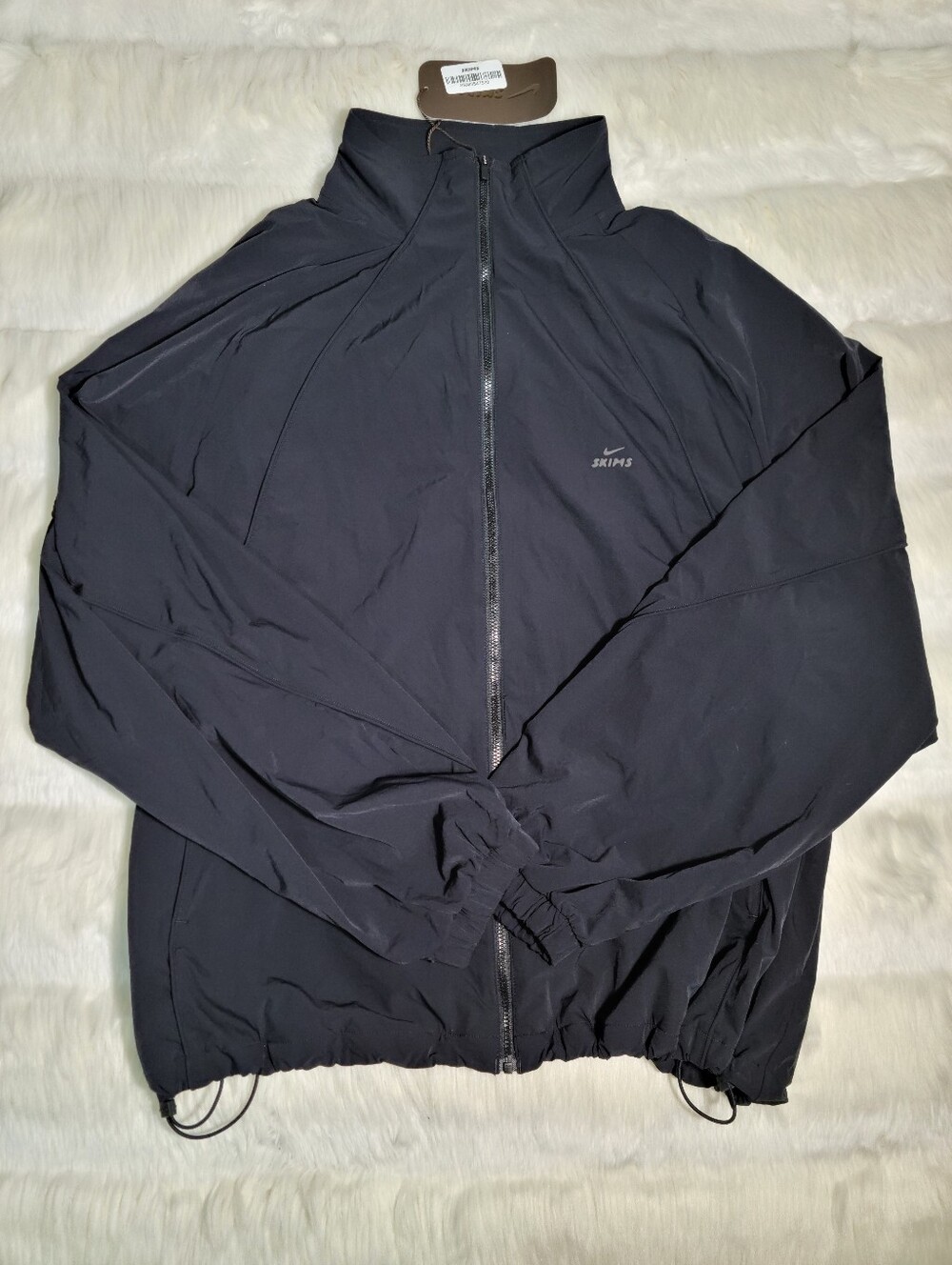 Nike SKIMS Stretch Nylon Oversized Jacket Black Obsidian Women Large NEW